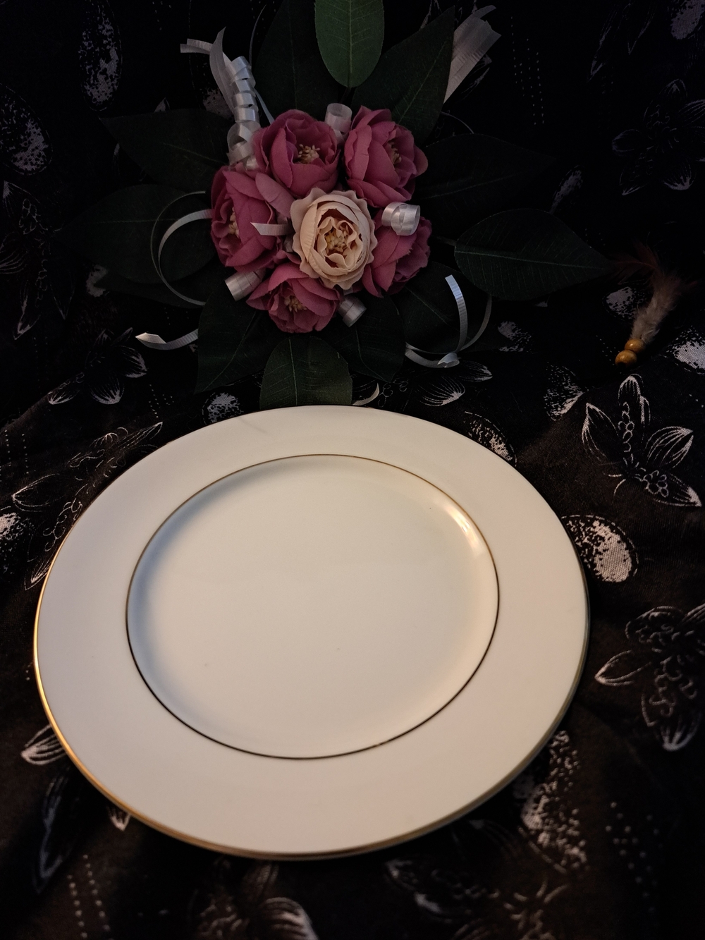 Tiffany & Co. White Charger Plate with Gold Trim